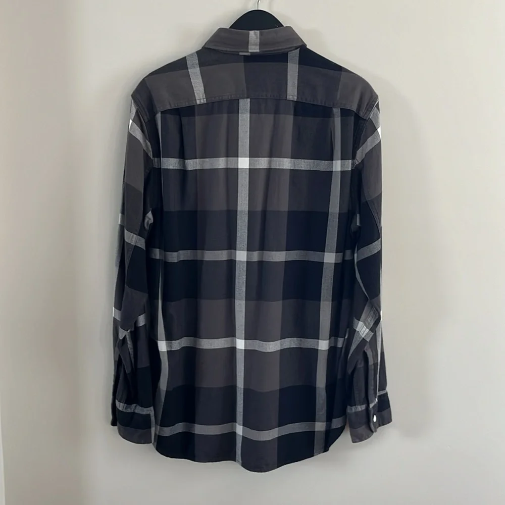 J.Crew Men’s Black Plaid Cotton Flannel Shirt—M